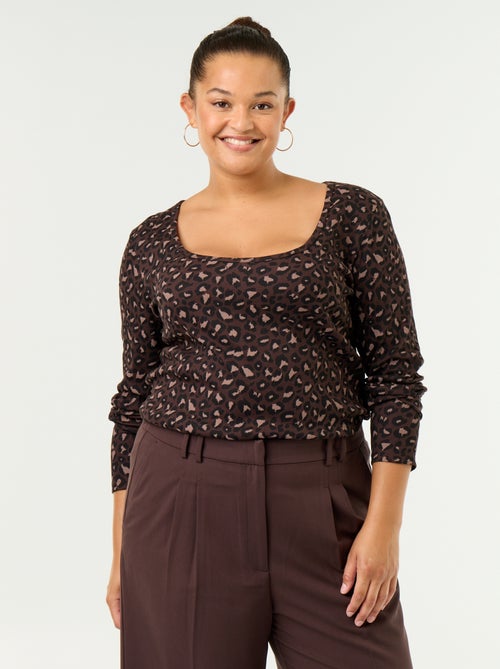 Geripptes Basic-T-Shirt - Kiabi Geripptes Basic-T-Shirt - Kiabi