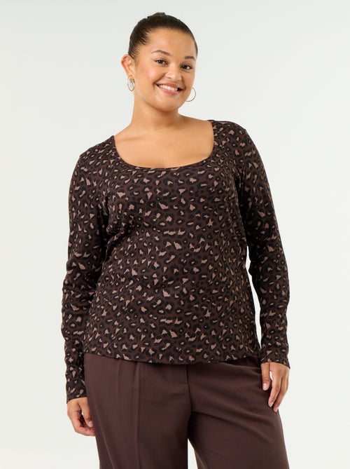 Geripptes Basic-T-Shirt - Kiabi Geripptes Basic-T-Shirt - Kiabi