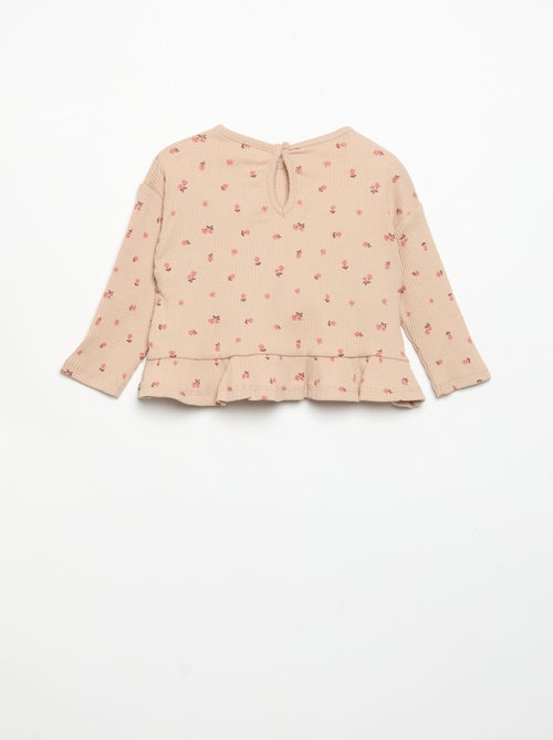 Geripptes Langarm-T-Shirt - Kiabi