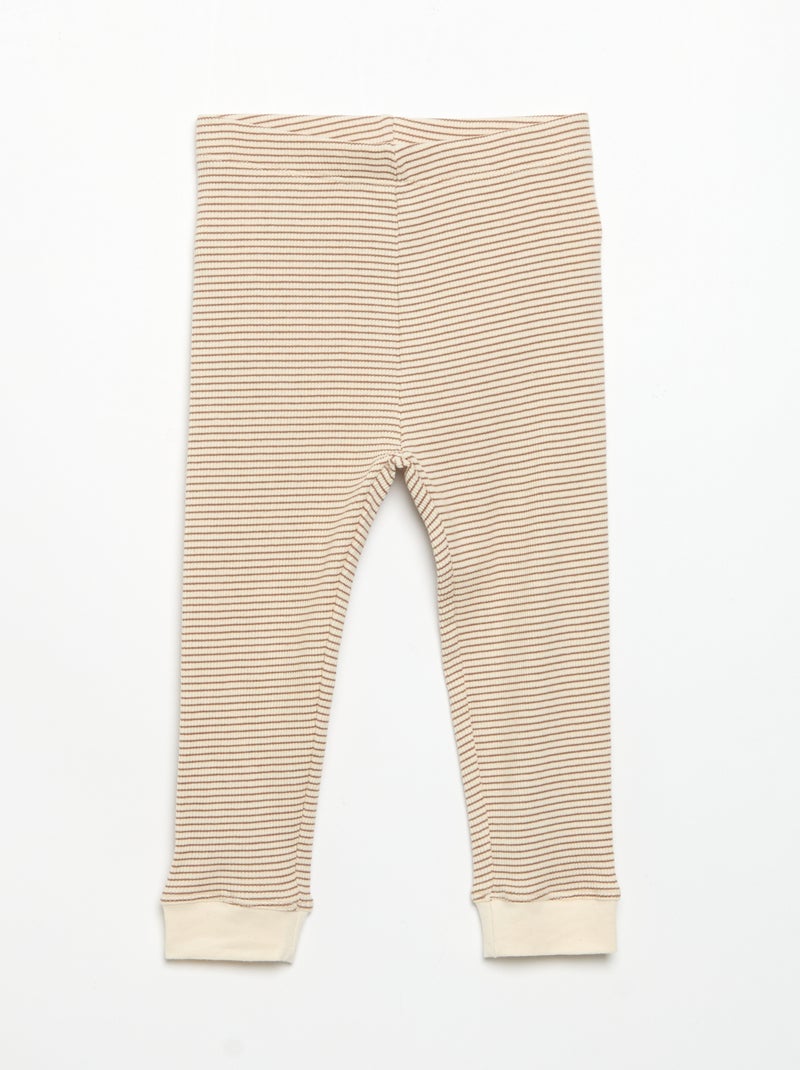 Geripptes Legging Marron - Kiabi