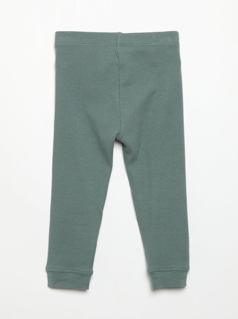 Geripptes Legging Vert - Kiabi