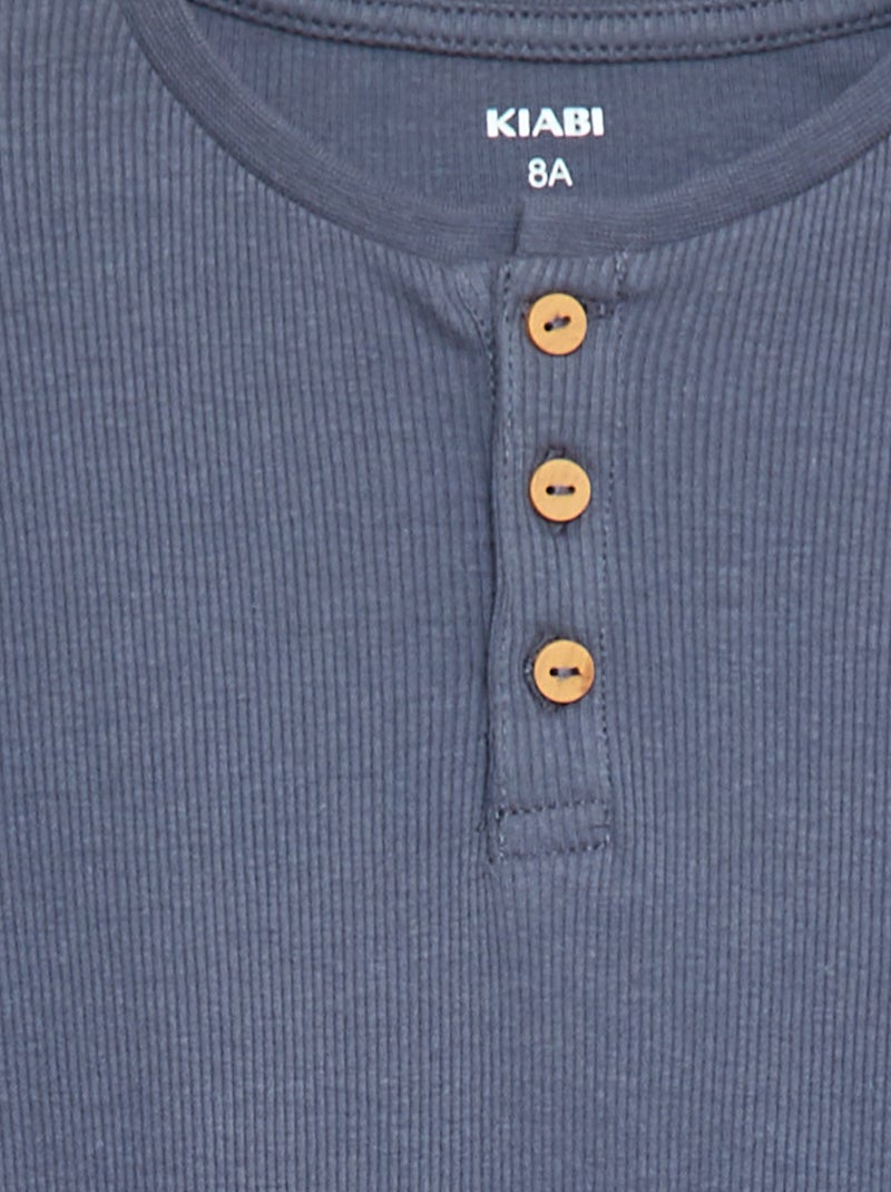 Geripptes Pyjama-Set T-Shirt + Hose – 2-teilig Grau - Kiabi