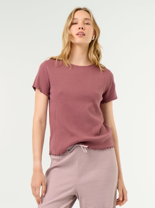 Geripptes Pyjama-T-Shirt - Kiabi