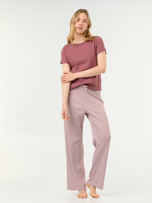 Geripptes Pyjama-T-Shirt - Kiabi