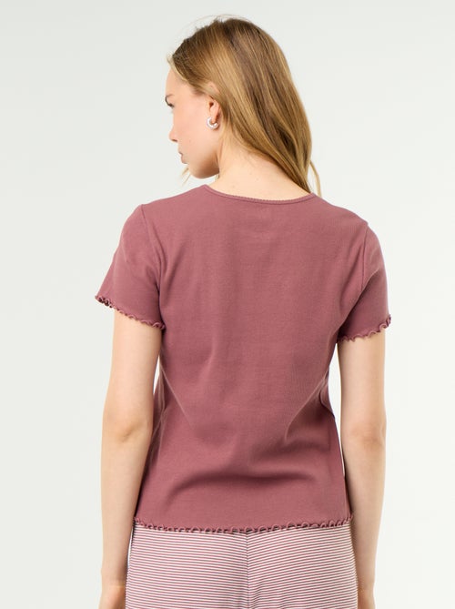 Geripptes Pyjama-T-Shirt - Kiabi