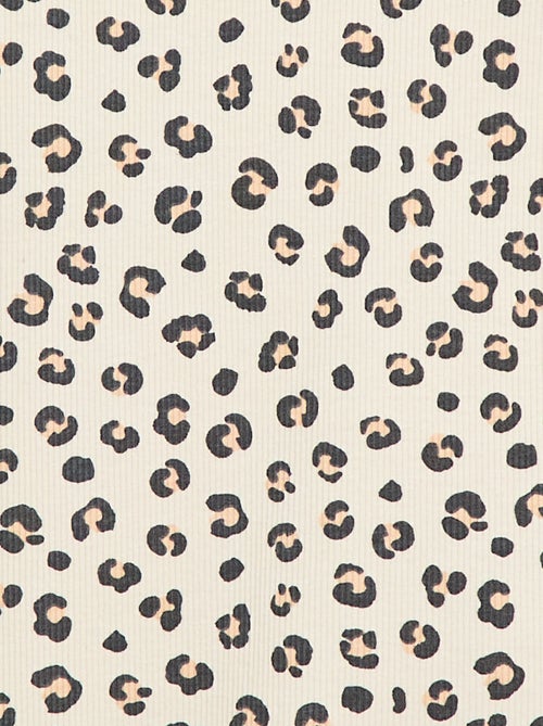 Geripptes Tanktop mit Allover-Print - Kiabi