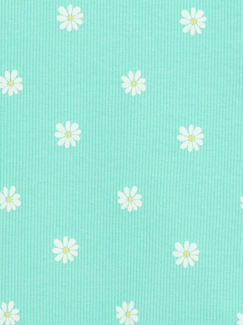 Geripptes Tanktop mit Allover-Print - Kiabi