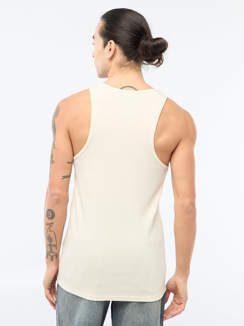 Geripptes Tanktop Weiß - Kiabi