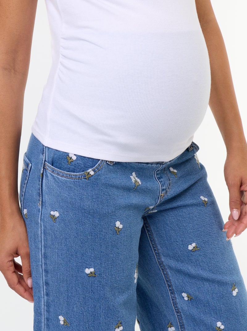 Geripptes Umstands-T-Shirt Blanc - Kiabi