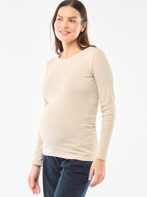 Geripptes Umstands-T-Shirt - Kiabi