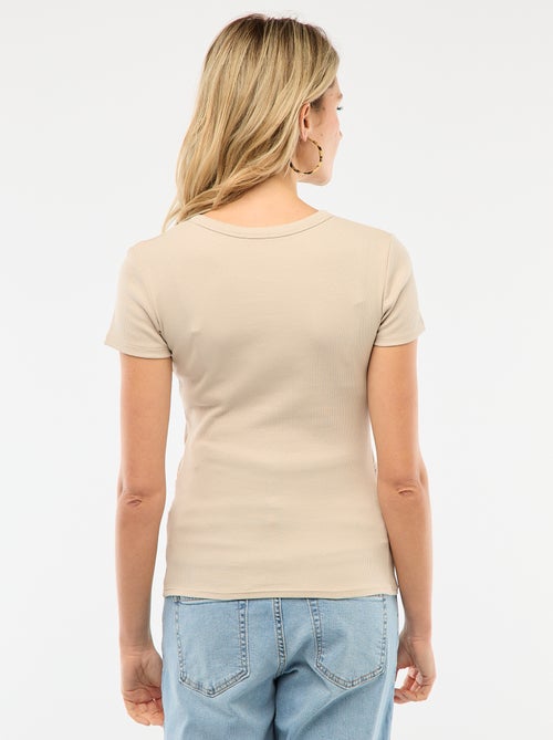 Geripptes Umstands-T-Shirt - Kiabi