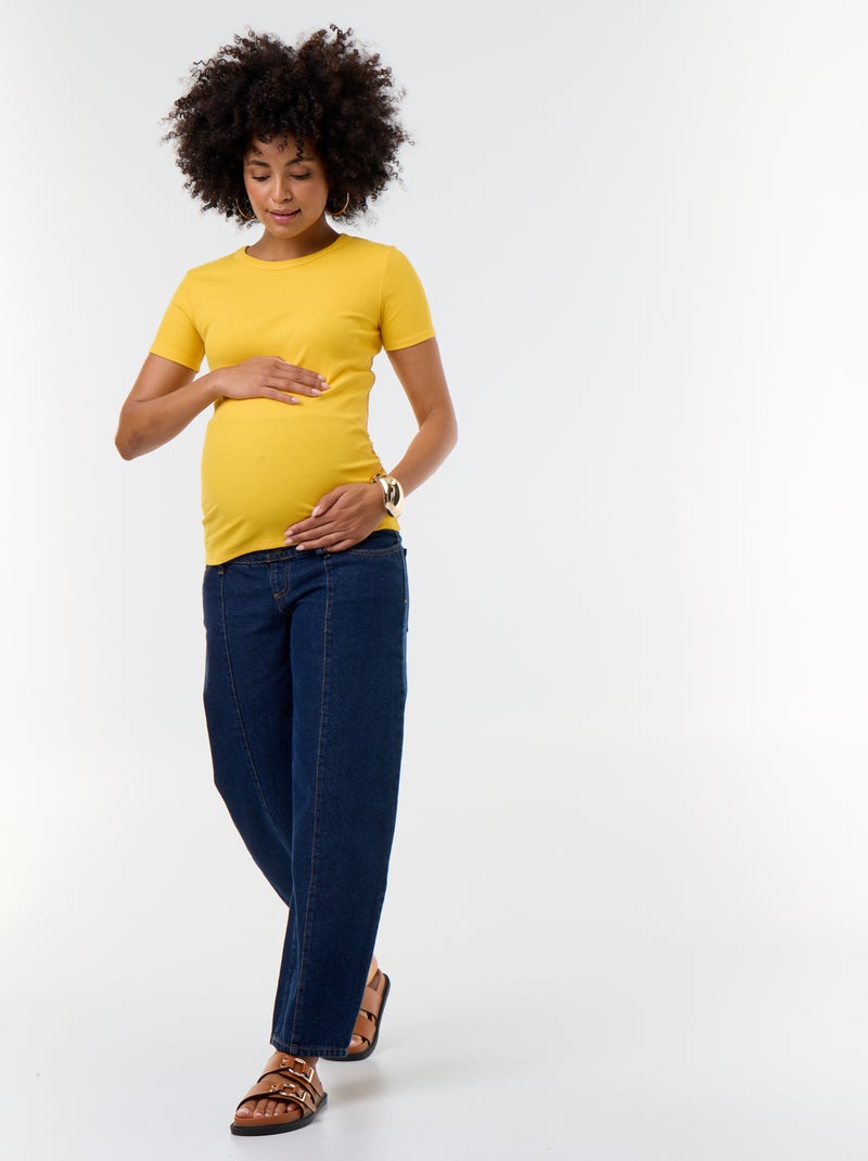 Geripptes Umstands-T-Shirt Jaune - Kiabi