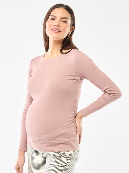 Geripptes Umstands-T-Shirt - Kiabi