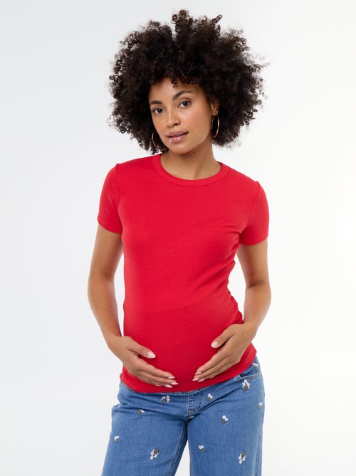 Geripptes Umstands-T-Shirt - Kiabi
