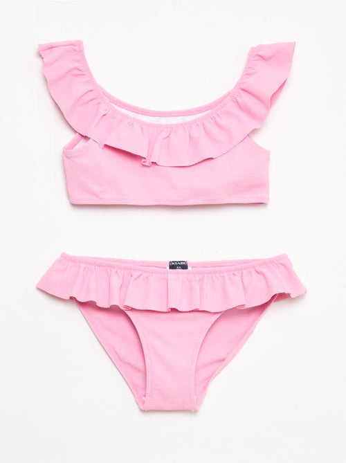 Gerüschter Bikini aus Strukturware - 2-teilig - Kiabi