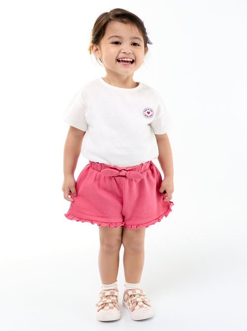Gerüschter Short mit Taillenschleife - Kiabi
