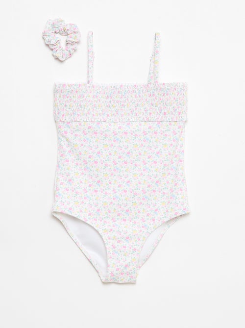 Gesmokter Badeanzug mit Scrunchie - Kiabi