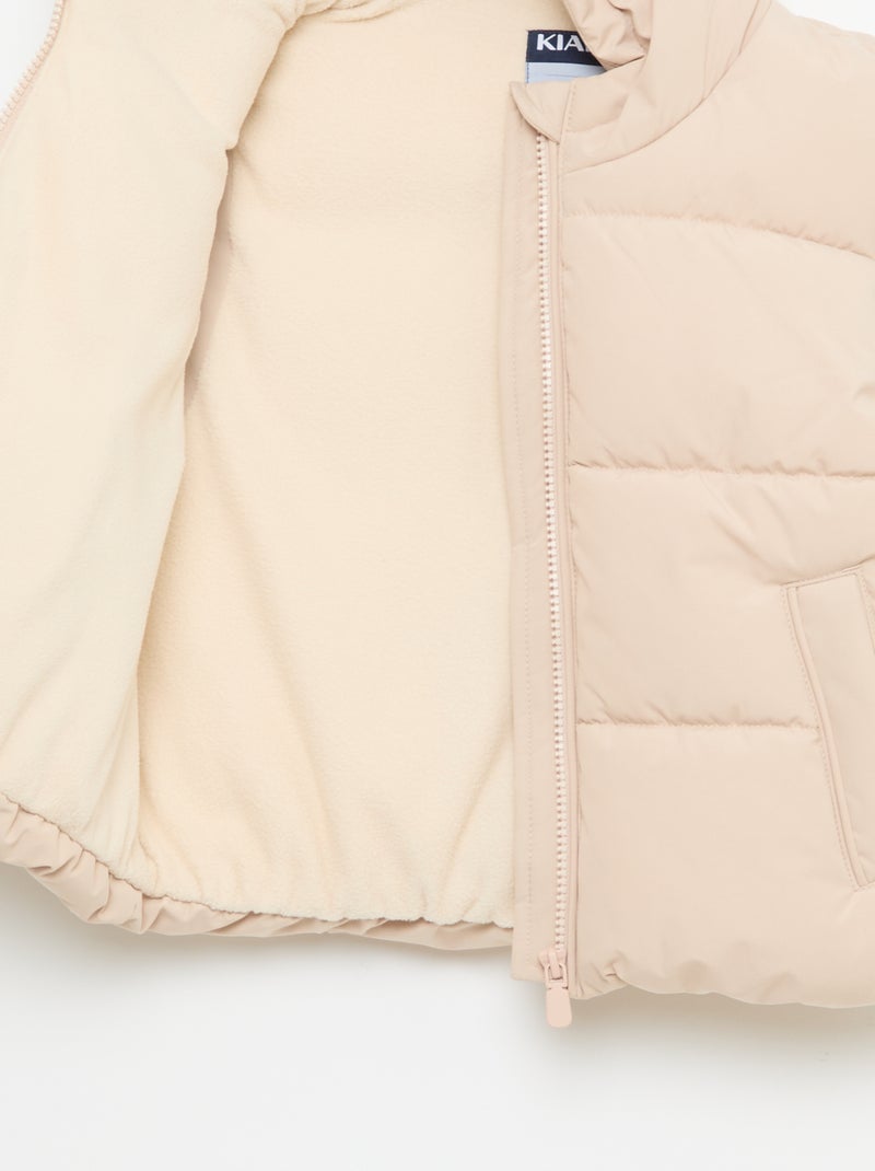 Gesteppte ärmellose Weste Beige - Kiabi
