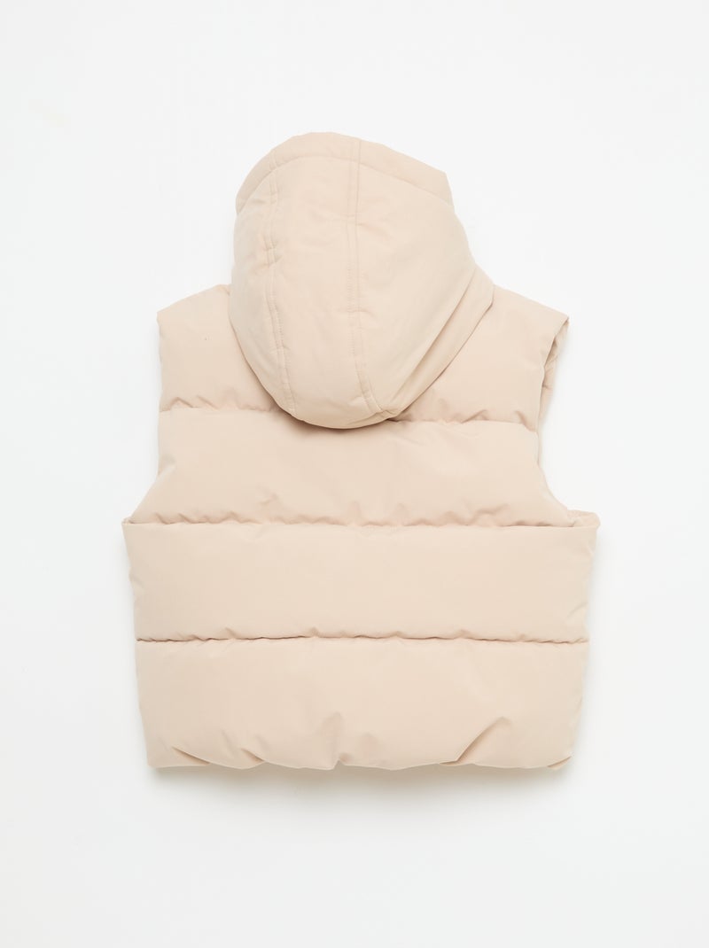 Gesteppte ärmellose Weste Beige - Kiabi