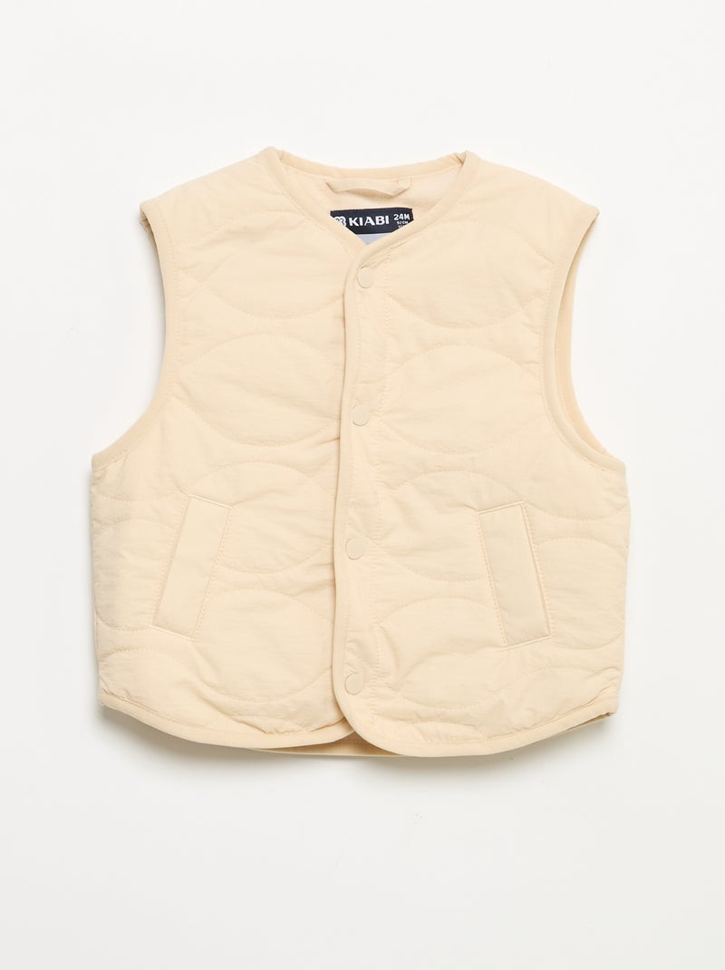 Gesteppte ärmellose Weste Beige - Kiabi