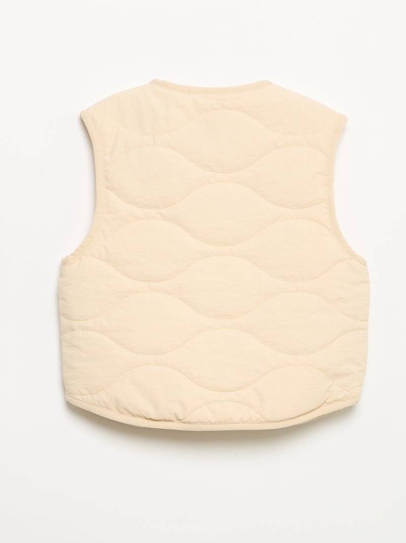 Gesteppte ärmellose Weste Beige - Kiabi