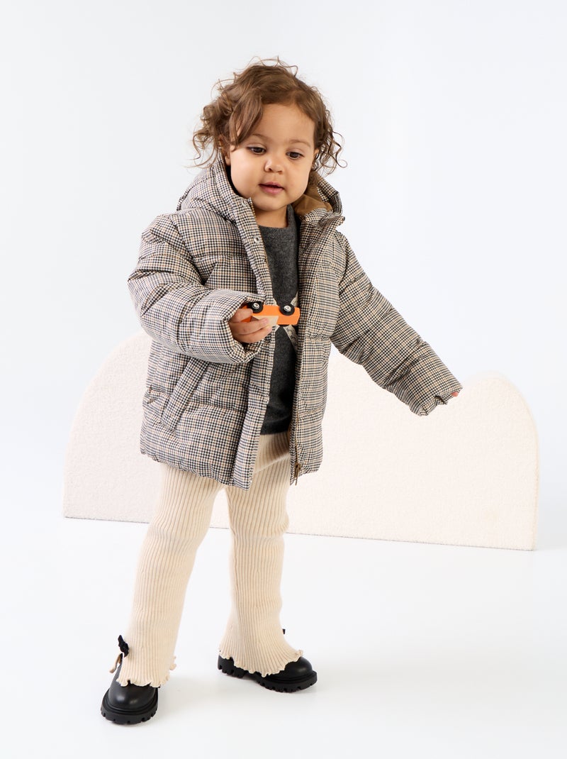 Gesteppte Daunenjacke mit Kapuze Marron - Kiabi