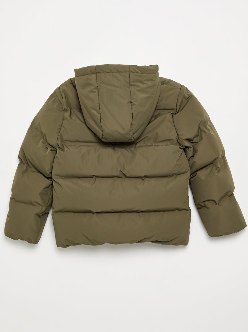 Gesteppte Jacke mit Kapuze Kaki - Kiabi