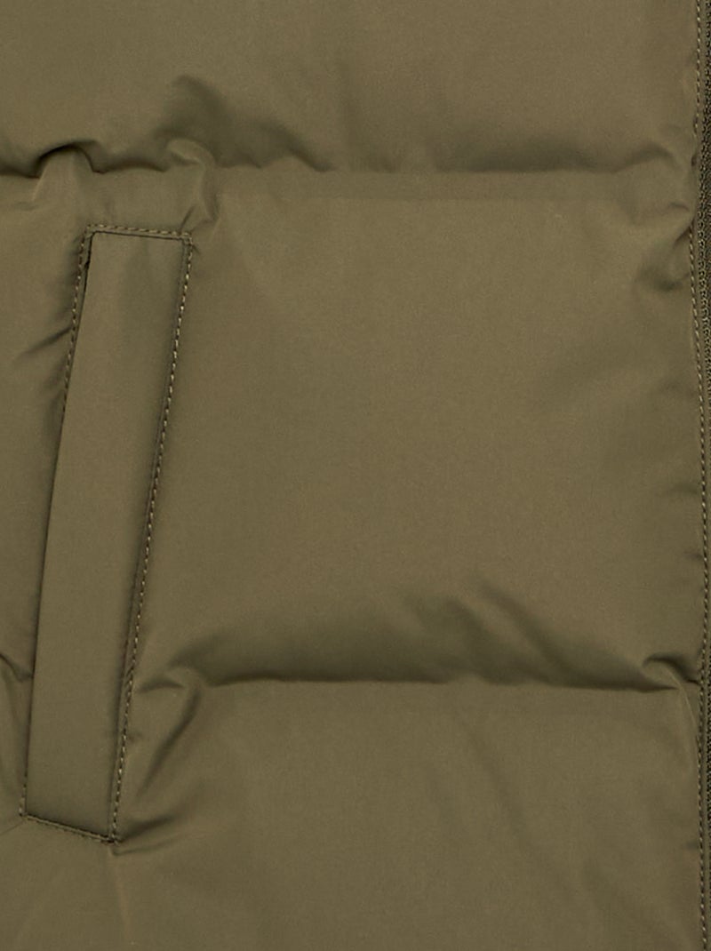 Gesteppte Jacke mit Kapuze Kaki - Kiabi