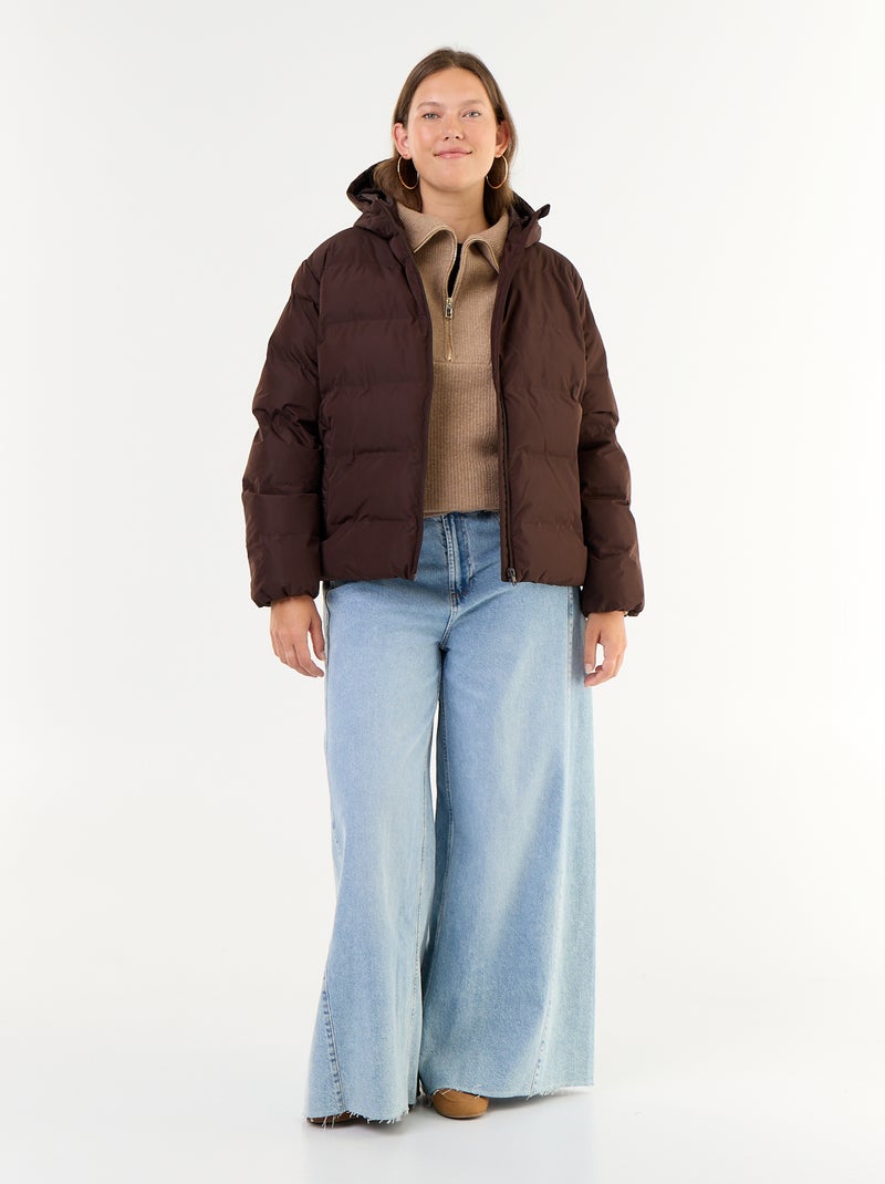Gesteppte Kapuzenjacke Marron - Kiabi