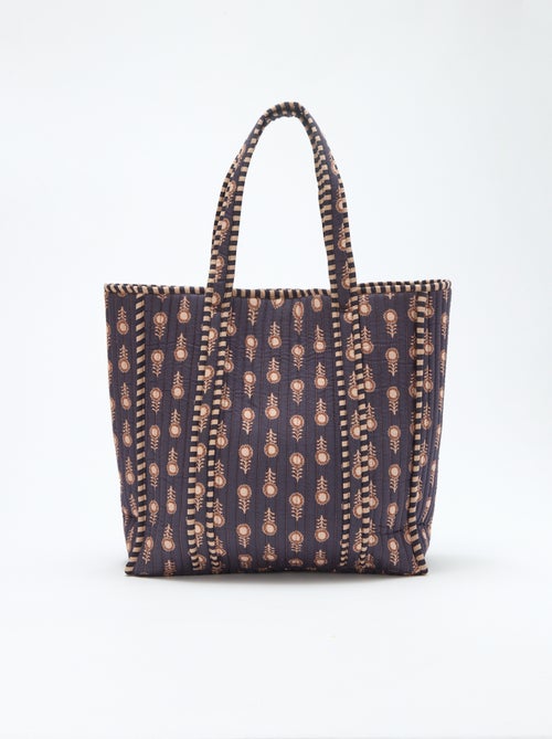 Gesteppte Shopper-Tasche mit Blumenmuster - Kiabi