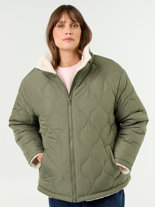 Gesteppte Umstands-Steppjacke mit Sherpa-Innenfutter - Kiabi