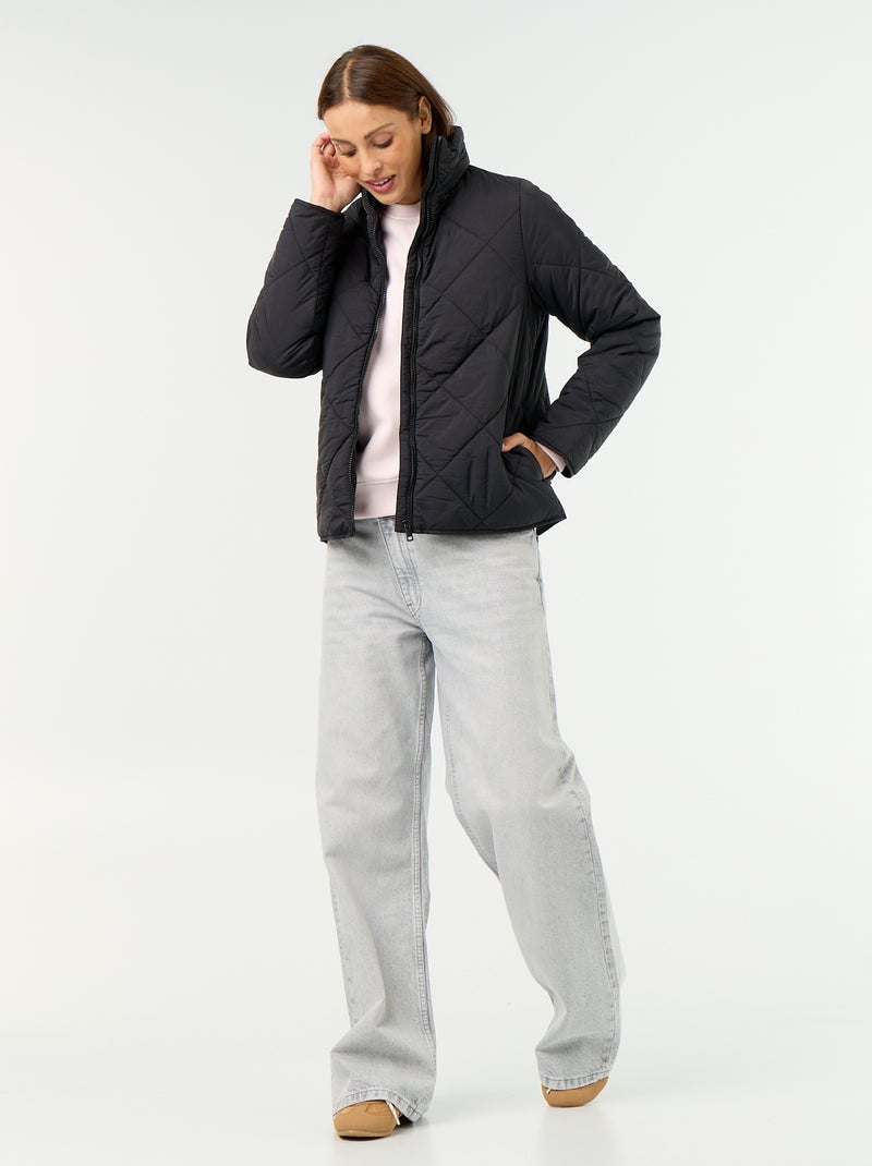 Gesteppte, wasserabweisende Jacke Noir - Kiabi
