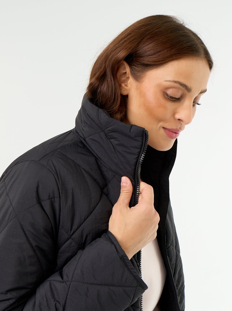 Gesteppte, wasserabweisende Jacke Noir - Kiabi
