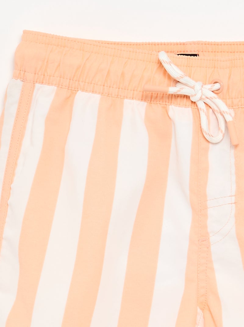 Gestreifte Badebermuda Orange - Kiabi
