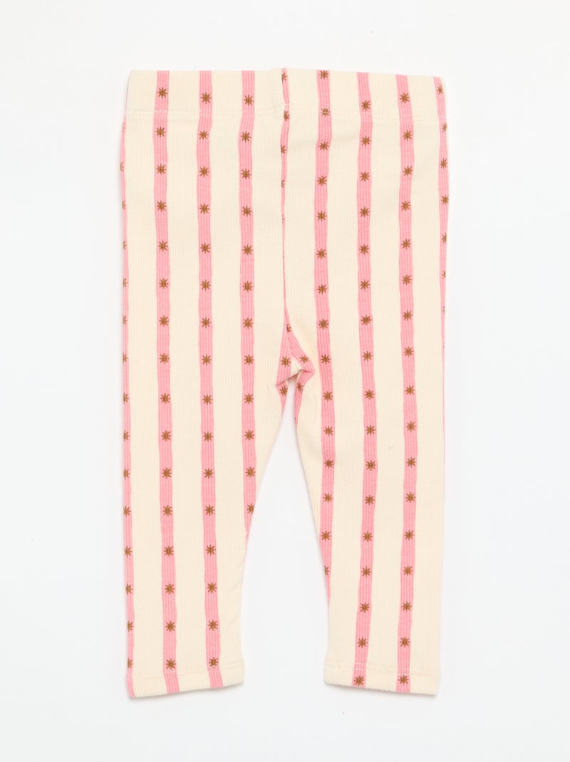 Gestreifte Leggings aus Rippstrick Blanc - Kiabi