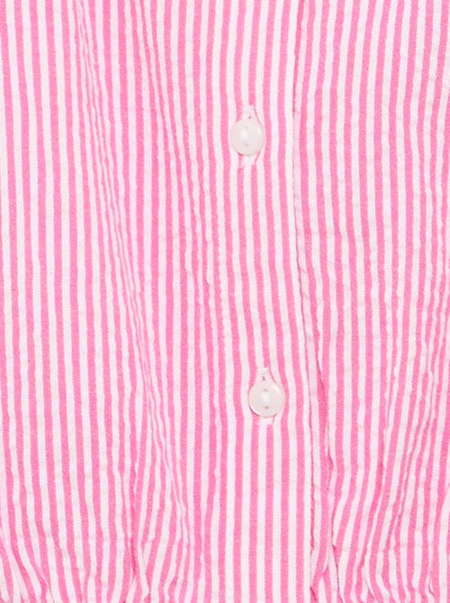 Gestreifte Popeline-Bluse mit Bubikragen - Kiabi Gestreifte Popeline-Bluse mit Bubikragen - Kiabi