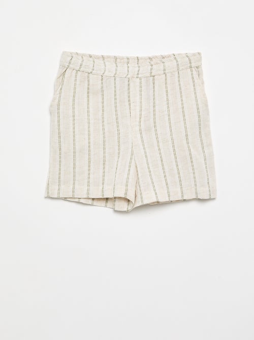 Gestreifte Shorts aus Leinenmischgewebe - Kiabi