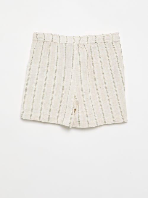 Gestreifte Shorts aus Leinenmischgewebe - Kiabi