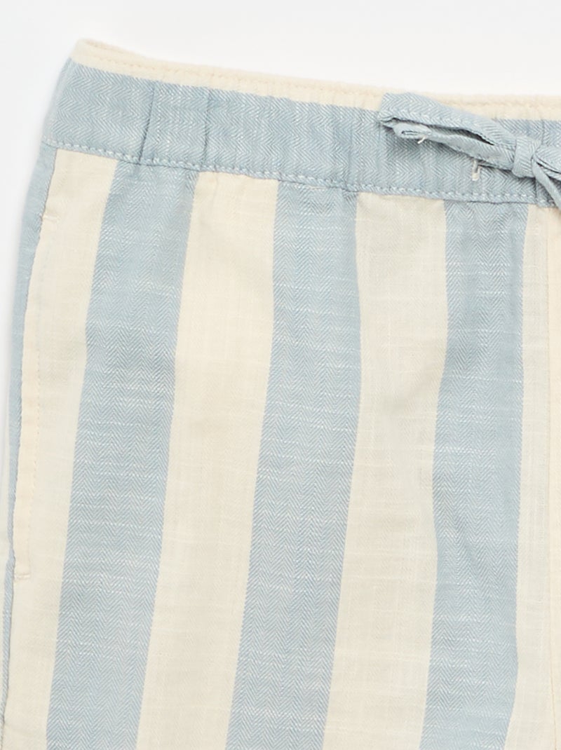 Gestreifte Shorts mit elastischem Bund Blau - Kiabi