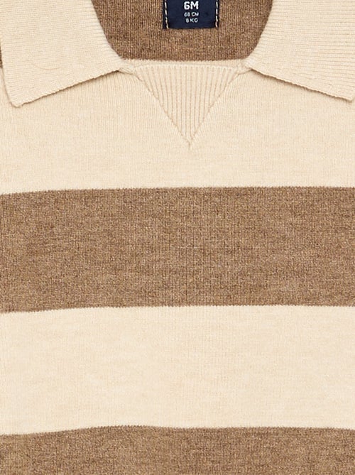 Gestreifter Langarm-Pullover mit Polokragen - Kiabi