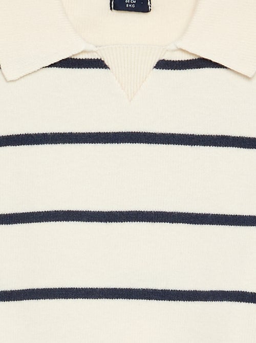 Gestreifter Langarm-Pullover mit Polokragen - Kiabi