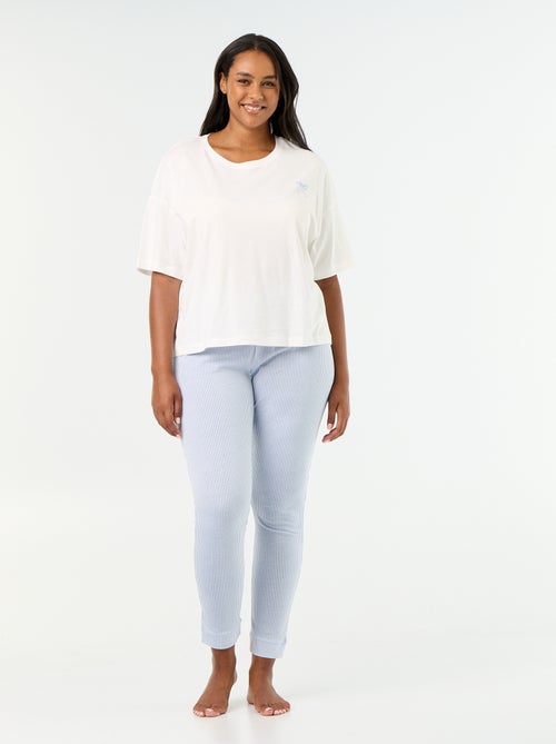 Gestreifter langer 2-teiliger Pyjama - Kiabi