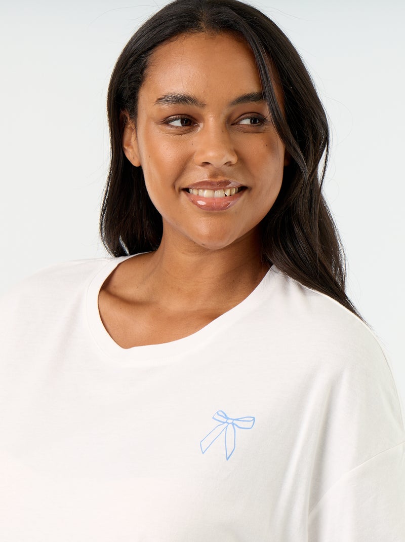 Gestreifter langer 2-teiliger Pyjama Bleu - Kiabi
