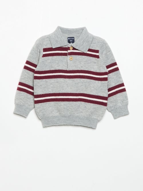 Gestreifter Pullover mit Polokragen - Kiabi Gestreifter Pullover mit Polokragen - Kiabi