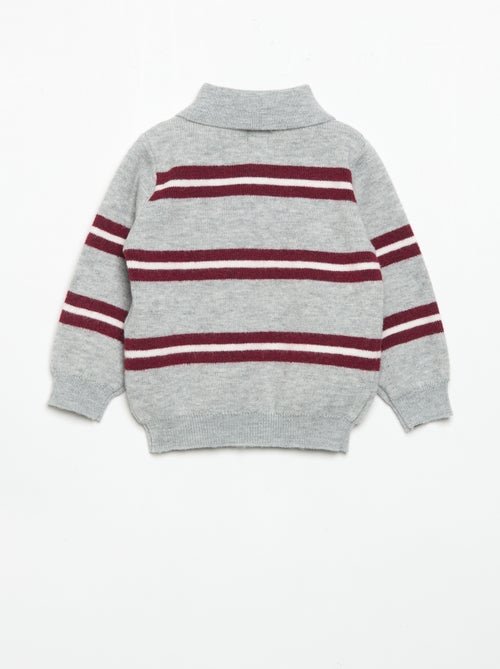Gestreifter Pullover mit Polokragen - Kiabi Gestreifter Pullover mit Polokragen - Kiabi
