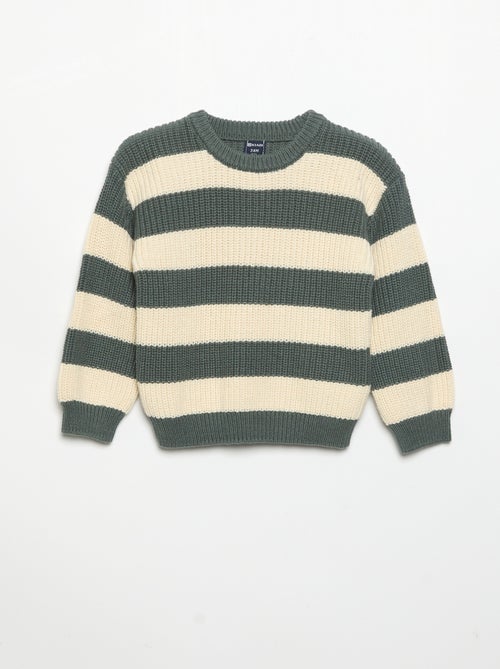 Gestreifter Pullover mit Schulterknöpfung - Kiabi
