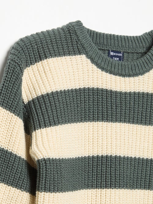 Gestreifter Pullover mit Schulterknöpfung - Kiabi