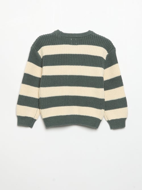 Gestreifter Pullover mit Schulterknöpfung - Kiabi