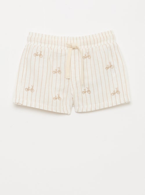 Gestreifter Short aus Leinenmischung - Kiabi
