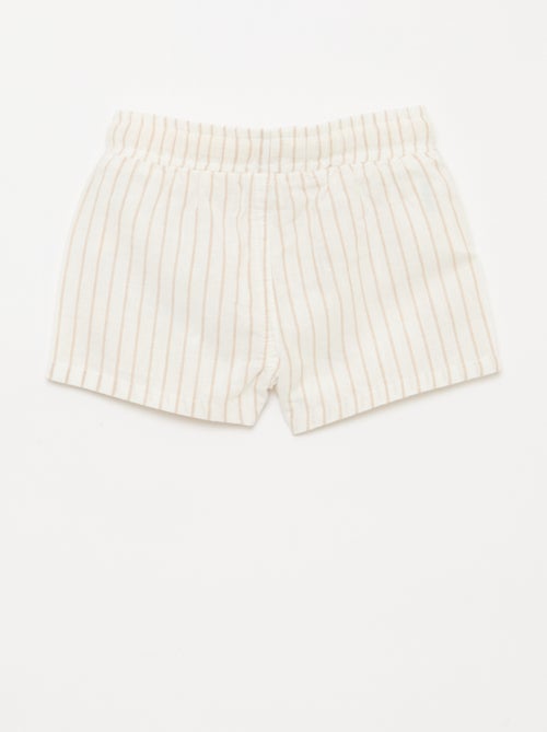 Gestreifter Short aus Leinenmischung - Kiabi